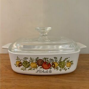 Corning Ware Spice of Life L'Echalote 1 quart casserole dish with glass lid